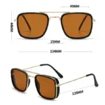 Metal Square Frame Sunglasses For Men - Image 6