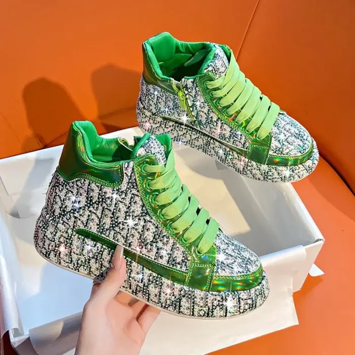 Vulcanized Lace Up Sneakers For Women - Image 5