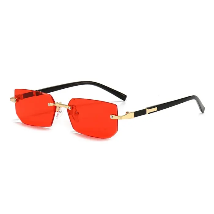 Rimless Rectangle Sunglasses For Men - Image 5