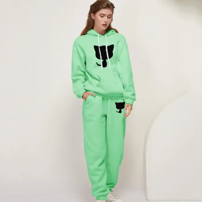 Cat Printing Tracksuits For Women - Image 4