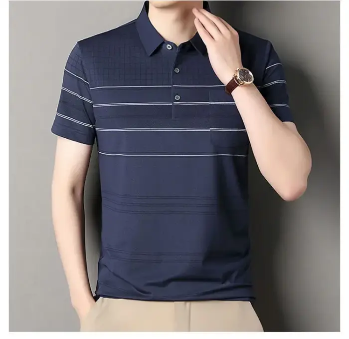 Summer Ice Silk Polo Shirts For Men - Image 4