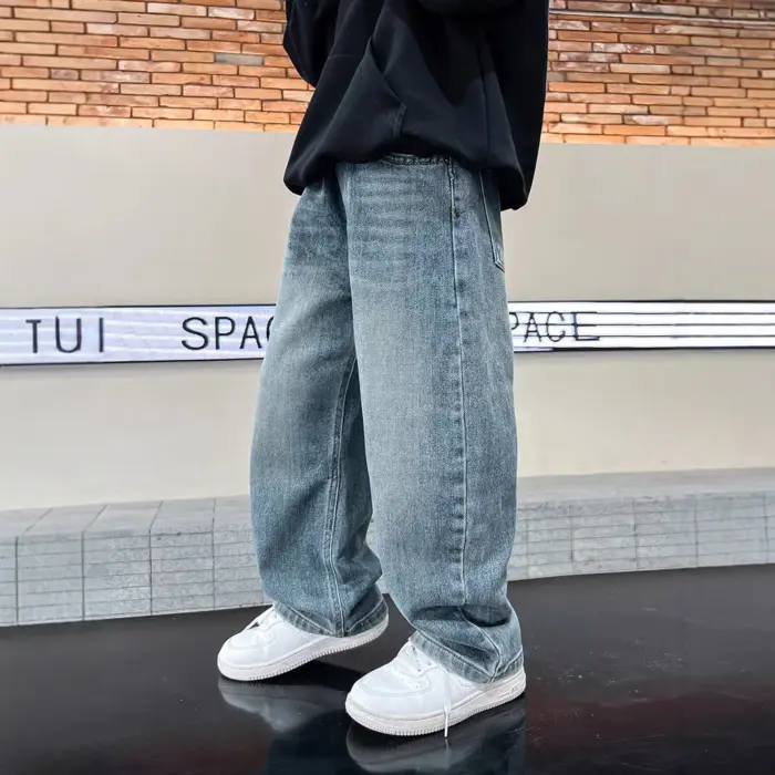 Casual Loose-Fit Denim Trousers For Boys - Image 1
