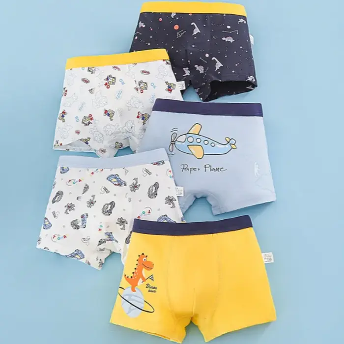5PCS Soft Cotton Boxers For Boys - Image 1