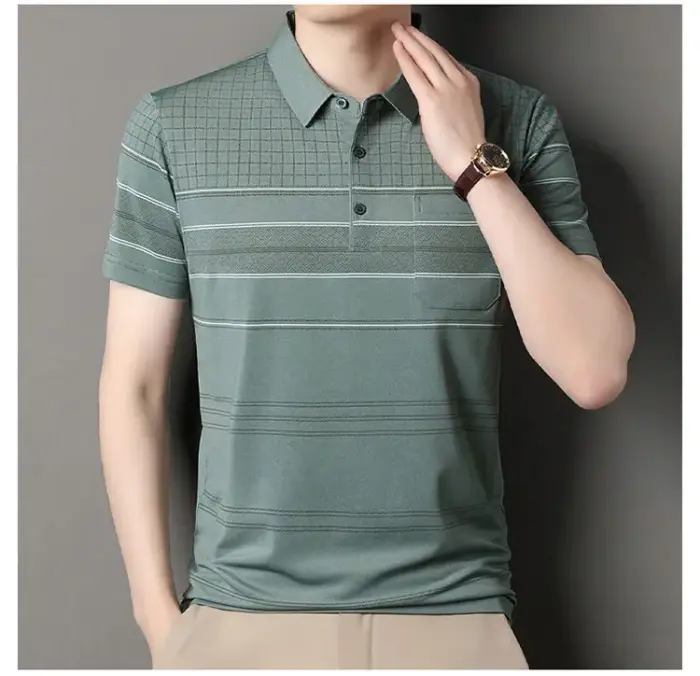Summer Ice Silk Polo Shirts For Men - Image 6