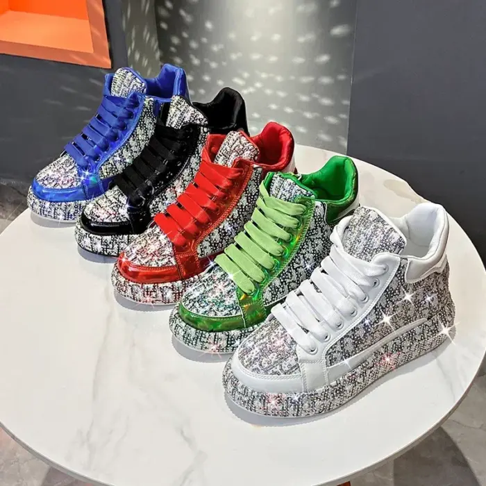 Vulcanized Lace Up Sneakers For Women - Image 6