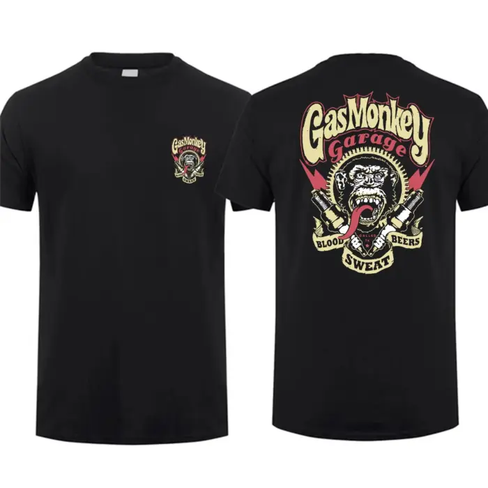Cotton Gas Monkeys Garage T-Shirts For Men - Image 3