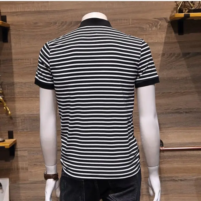 Embroidery Striped Polo Shirts For Men - Image 5