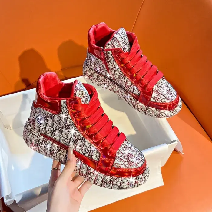 Vulcanized Lace Up Sneakers For Women - Image 3