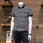 Embroidery Striped Polo Shirts For Men - Image 3