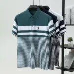 Striped Pure Cotton Polo Shirts For Men