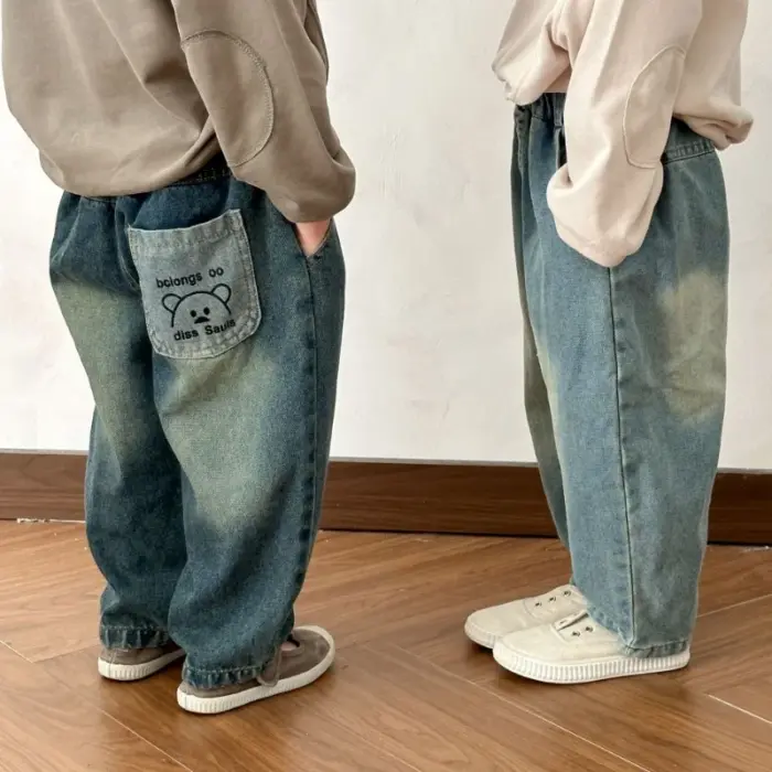 Korean Style Denim Trousers For Boys - Image 4