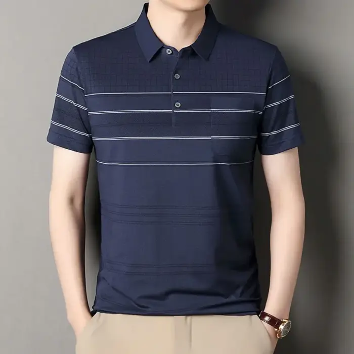 Summer Ice Silk Polo Shirts For Men - Image 3