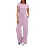 Casual Wide Leg And T-Shirt For Women - Image 2