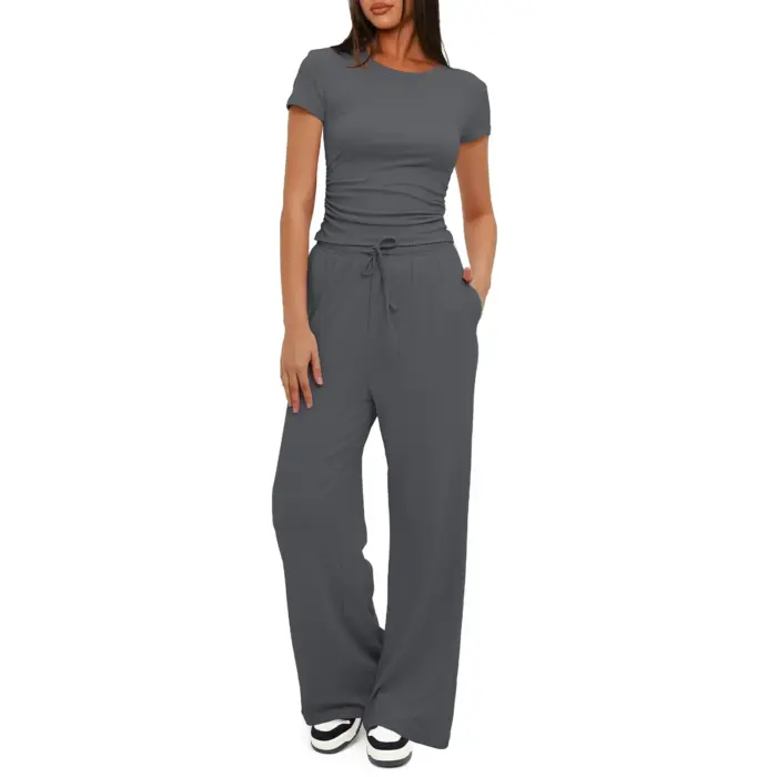 Casual Wide Leg And T-Shirt For Women - Image 4