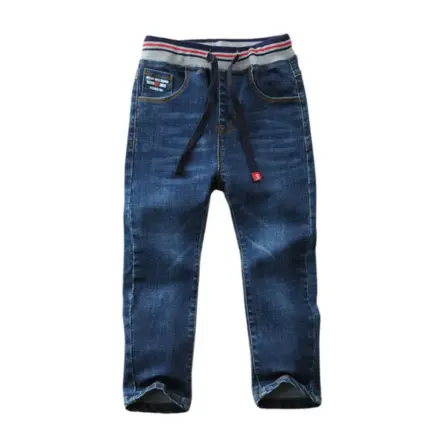 Elastic Waist Denim Trousers For Boys