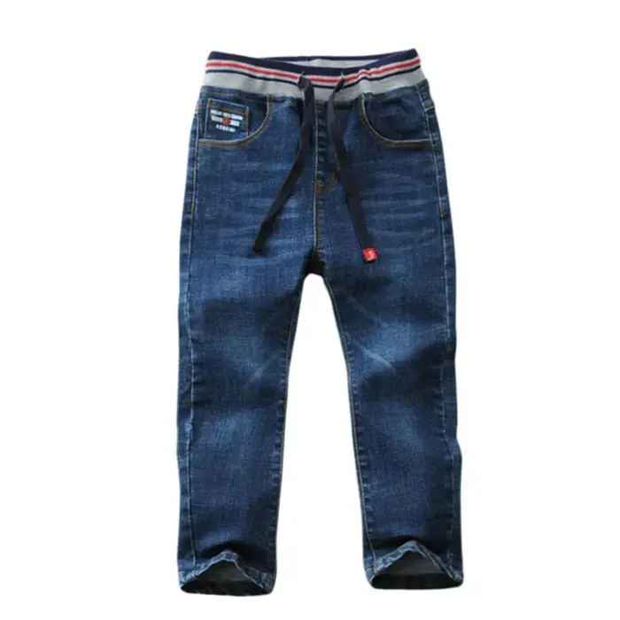 Elastic Waist Denim Trousers For Boys - Image 1