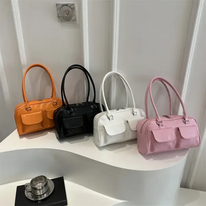 Casual Double Pocket Shoulder Bags For Women - Image 5