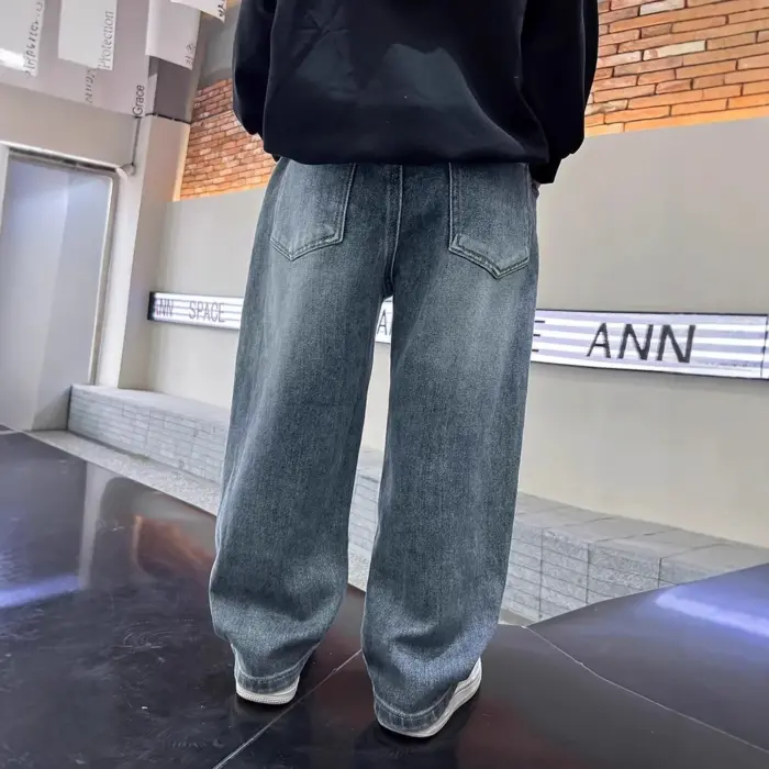 Casual Loose-Fit Denim Trousers For Boys - Image 4