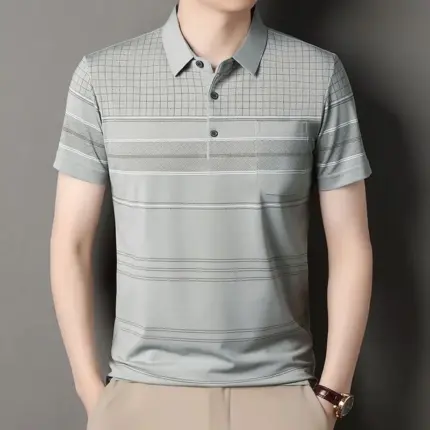 Summer Ice Silk Polo Shirts For Men