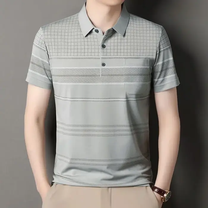 Summer Ice Silk Polo Shirts For Men - Image 1