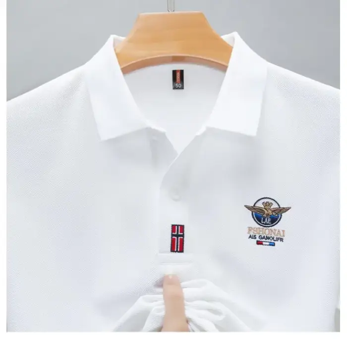 Embroidered100% Pure Cotton Polo For Men - Image 3
