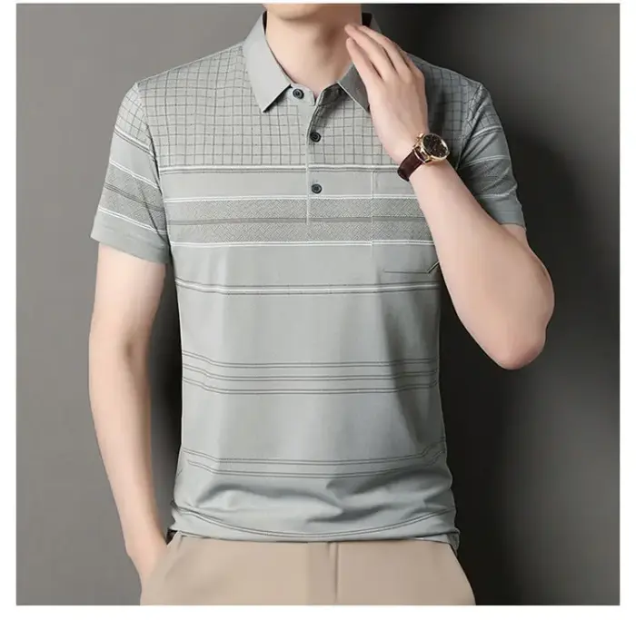 Summer Ice Silk Polo Shirts For Men - Image 2