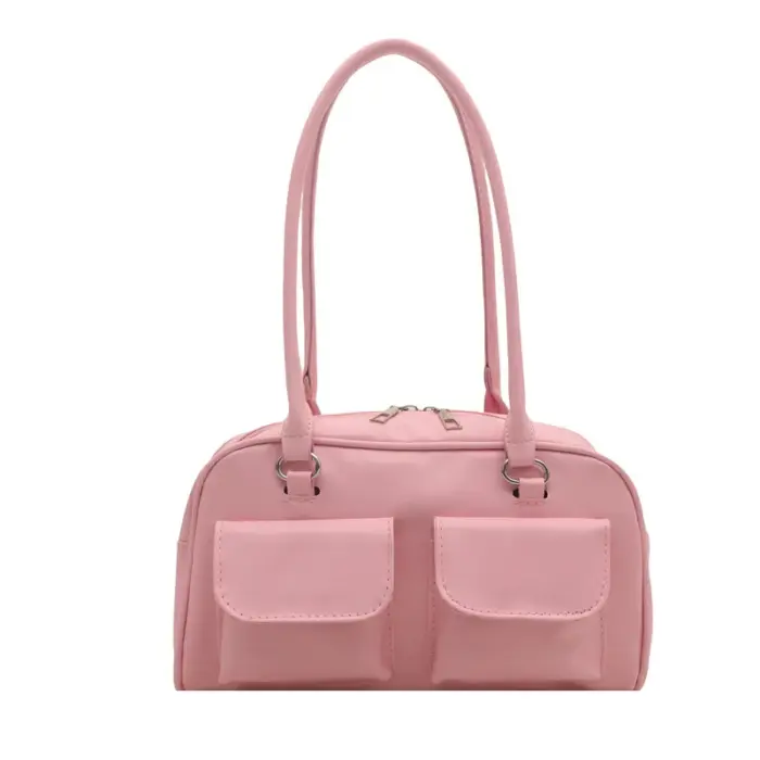 Casual Double Pocket Shoulder Bags For Women - Image 6