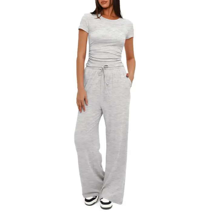 Casual Wide Leg And T-Shirt For Women - Image 5