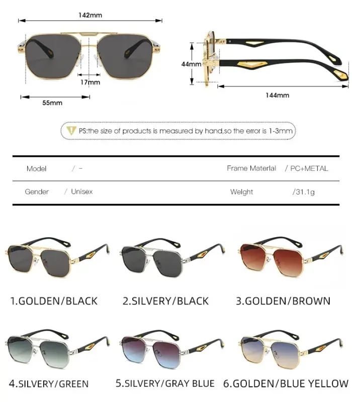 Classic Double Bridge Sunglasses For Men - Image 6