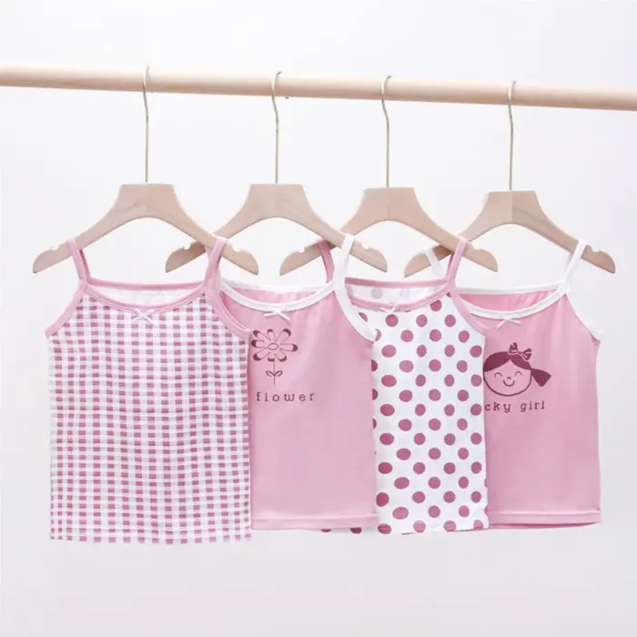 4Pcs Pink Tank Tops For Girls - Image 1