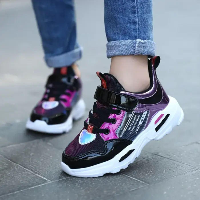 Metallic Platform Trainers For Girls - Image 3