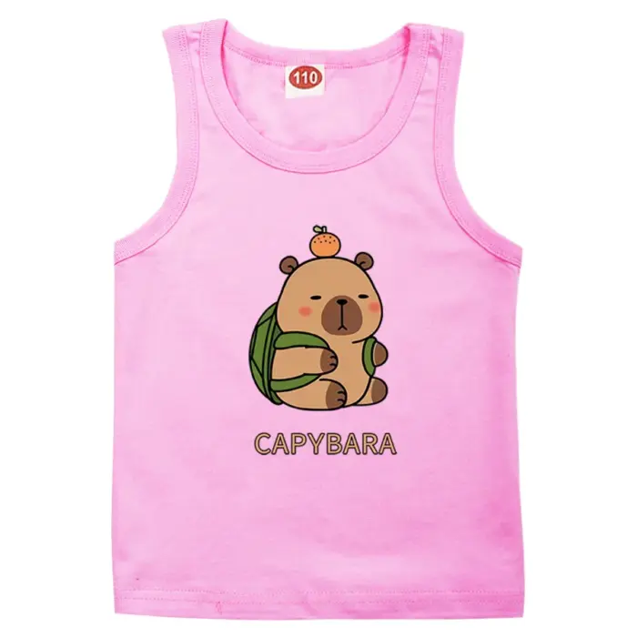 Capybara Sleeveless Vest Tops For Girls - Image 1