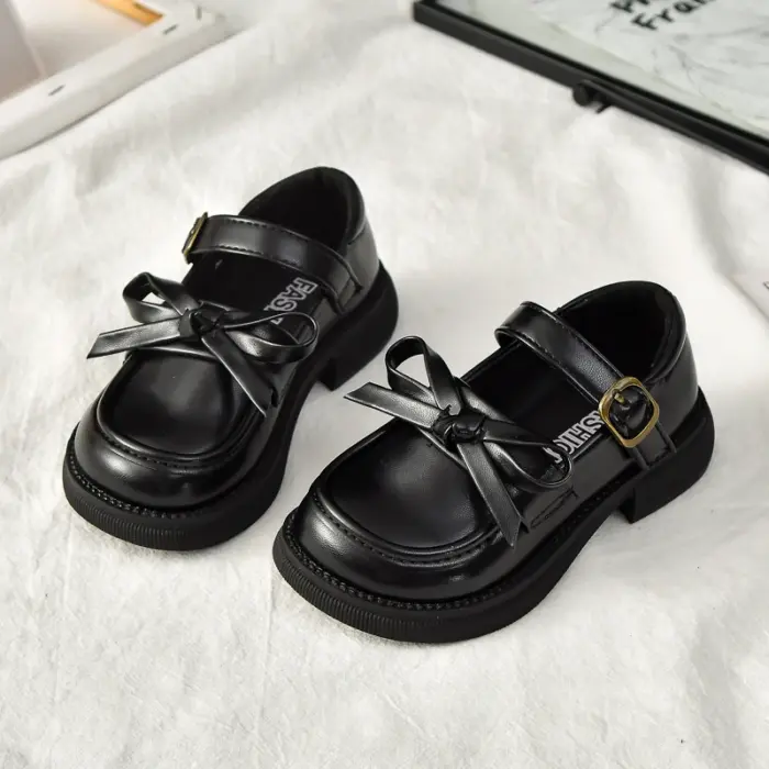 Non-Slip Bow School Shoes For Girls - Image 2