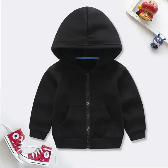Casual Zipper Fleece Hoodies For Kids - Image 4