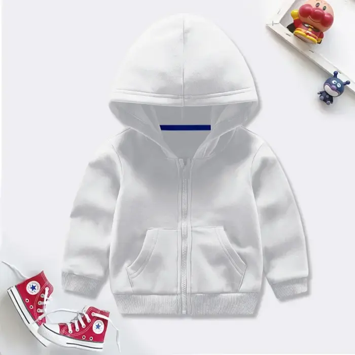 Casual Zipper Fleece Hoodies For Kids - Image 3