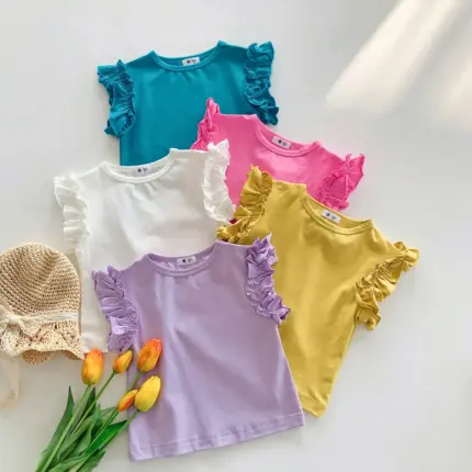 Cotton Lace T-Shirts For Girls