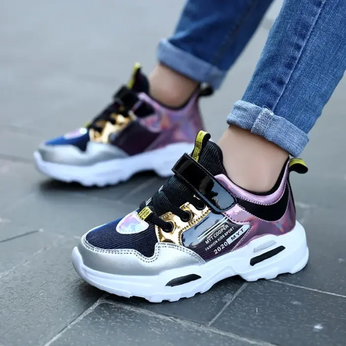 Metallic Platform Trainers For Girls - Image 4