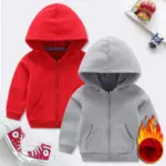 Casual Zipper Fleece Hoodies For Kids - Image 2