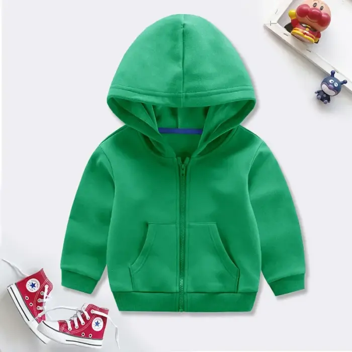 Casual Zipper Fleece Hoodies For Kids - Image 6