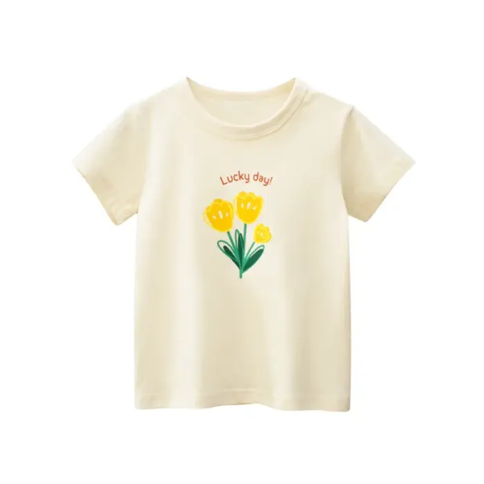 Casual Flower T-shirts For Girls - Image 3