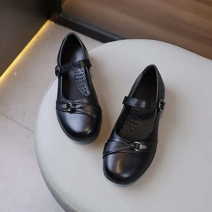 Formal Leather School Shoes For Girls - Image 1