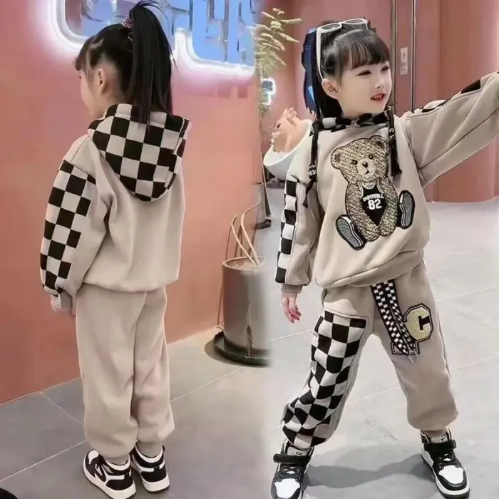 New Cotton Bear Tracksuits For Girls - Image 2