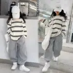 Casual Striped Tracksuit For Girls