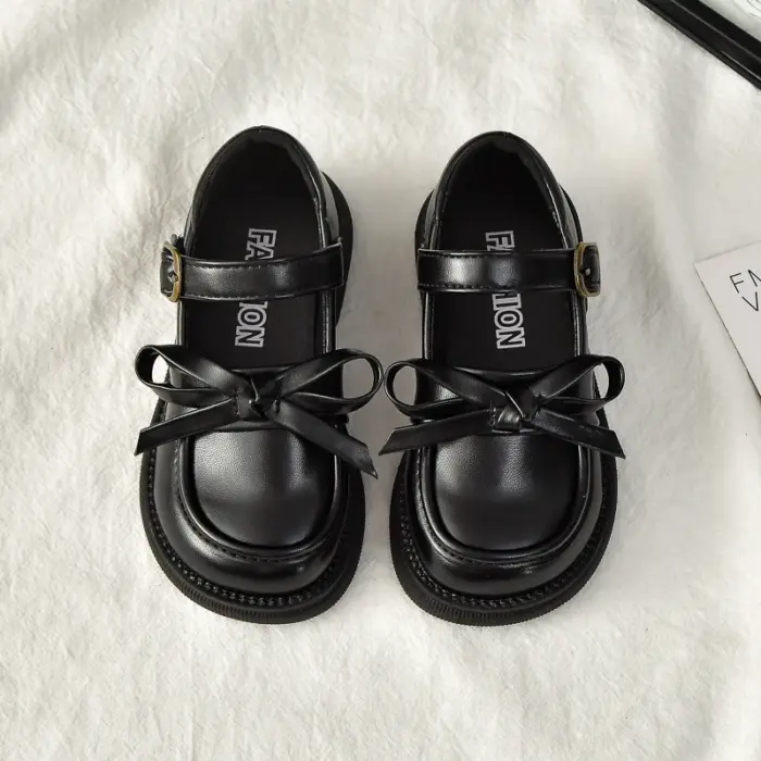 Non-Slip Bow School Shoes For Girls - Image 1