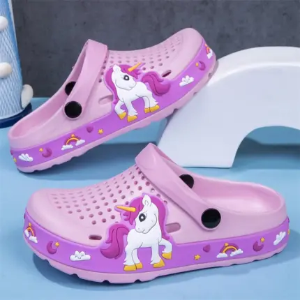 Breathable Unicorn Clogs For Girls