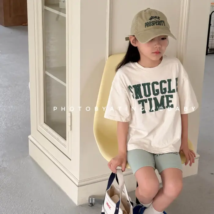 Casual Letter Print T-Shirts For Girls - Image 2