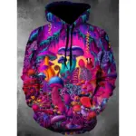 Oversized Holographic Mushrooms Hoodies For Men - Image 5