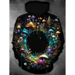 Oversized Holographic Mushrooms Hoodies For Men - Image 2