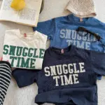 Casual Letter Print T-Shirts For Girls