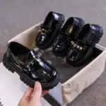 Classic Black Loafers For Girls - Image 4
